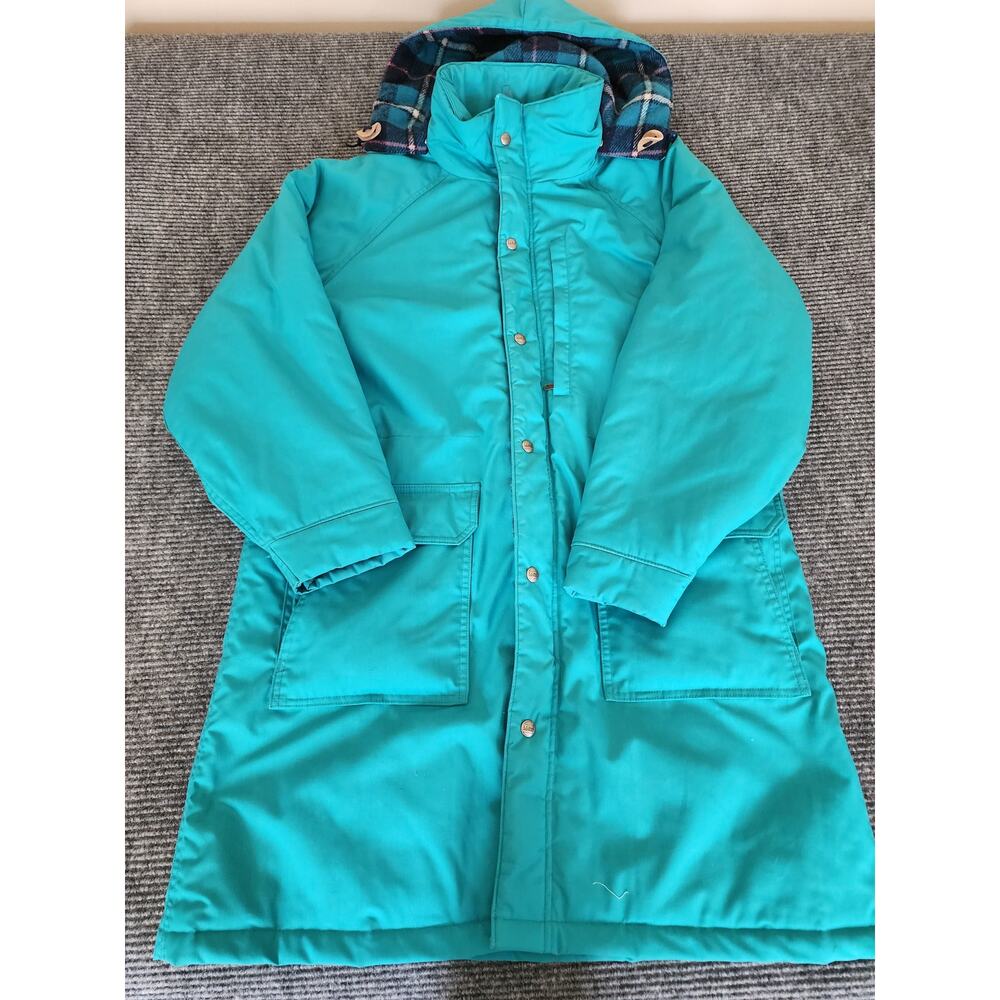 Vintage LL Bean Womens XL Baxter Parka Hooded Wool Blend Flannel Lined